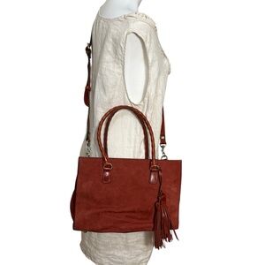Patricia Nash Primrose Fox Rust leather Suede Bag Handbag Purse